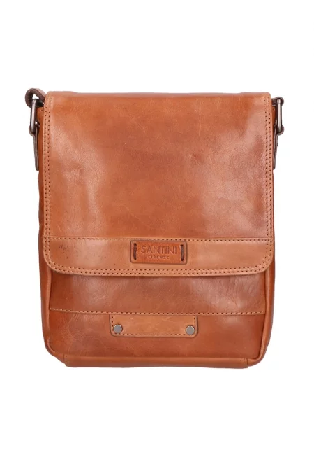 Унисекс кожена чанта - Коняк кафяв