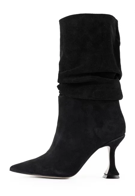 Велурени боти Aysha - Черен