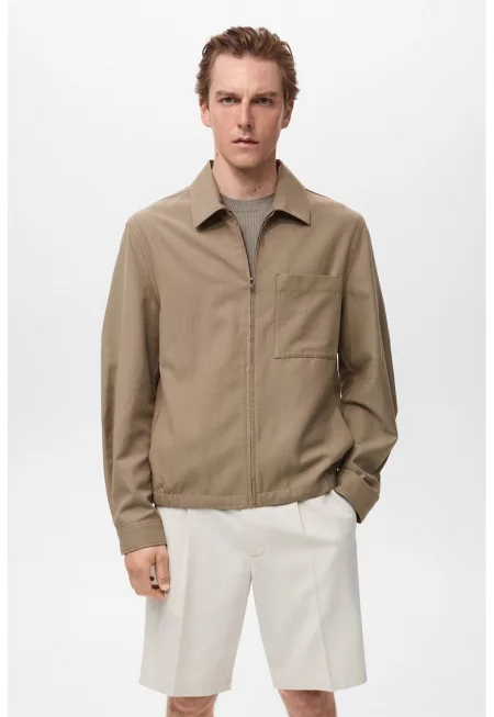 Яке с цип - Сиво-кафяв