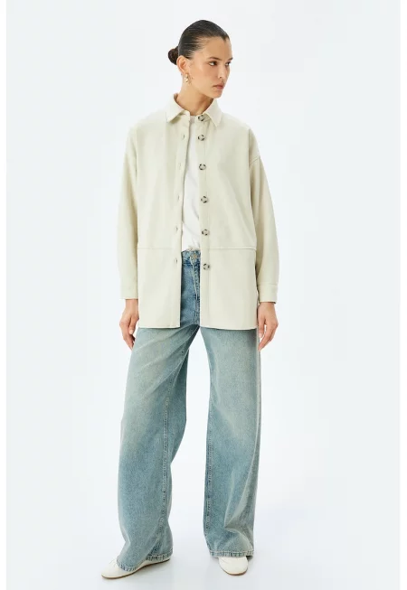 Яке тип риза с копчета - Мръснобял