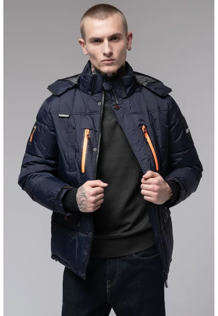 Зимно яке с много джобове - Тъмносин