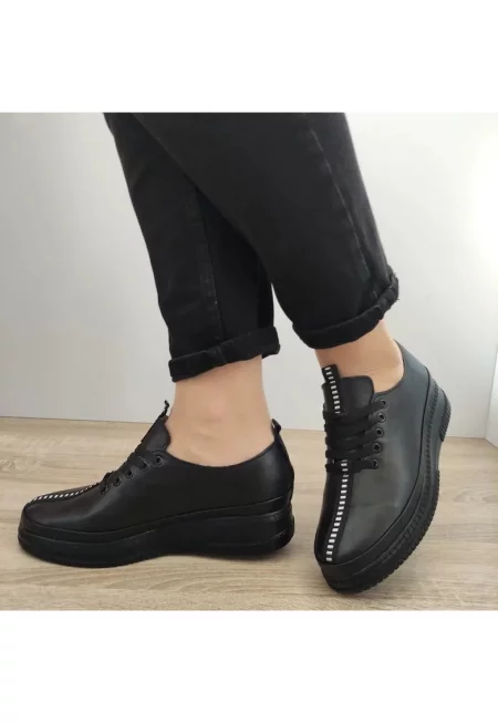 1237 Ежедневни дамски обувки черни - черни