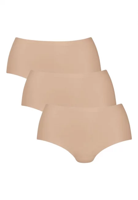 Безшевни бикини хипстър с висока талия - 3 чифта - Бежов