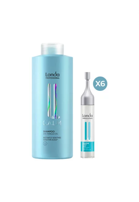 Calm Set - Шампоан 1000 мл + Серум 6x9 мл - за чувствителен скалп - успокоява раздразненията - нормален