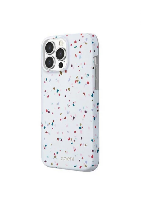 Coehl Terrazzo защитен калъф за iPhone 13 Pro Max - Natural White