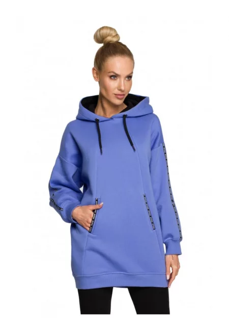 Дамска блуза  С качулка - Памук - Полиестер - Лилаво