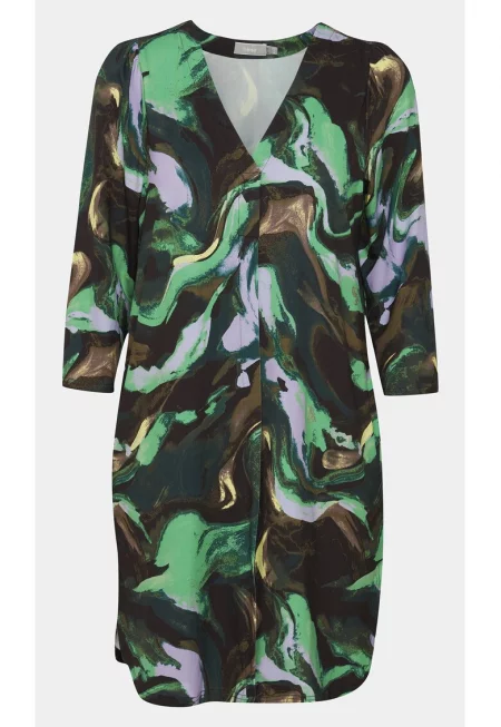 Дамска рокля -  303452056 - Зелена - Полиестер