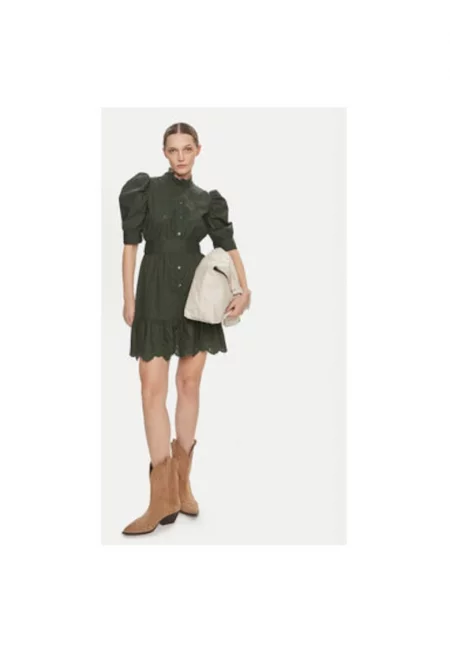 Дамска рокля -  304164125 - Памук - Зелен