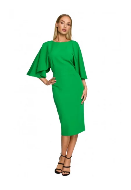 Дамска рокля - с ръкав - полиестер - еластан