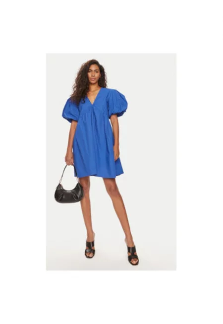 Дамска рокля - шумен май - 304006487 - Син - Памук