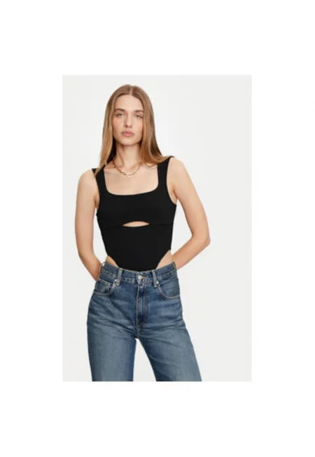 Дамски боди -  304902536 - Памук/Полиестер - Черен - Черен