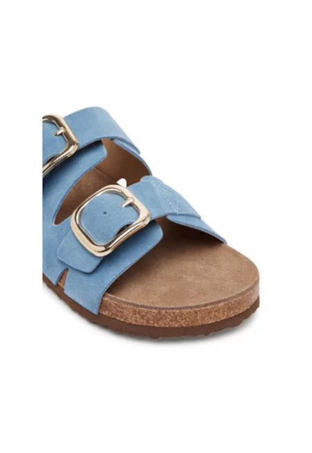 Дамски джапанки - 5-27101-44 802 - S Oliver - Естествена кожа - Син