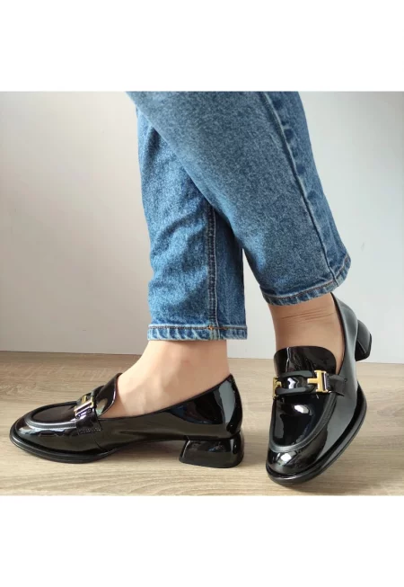 Дамски ежедневни обувки  Kd304-S61 черен лак - черен лак - Черен