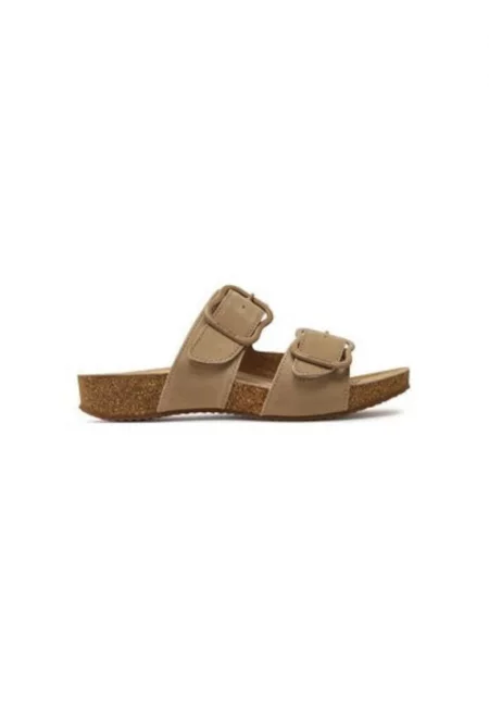 Дамски сандали - 78564 -  Естествена кожа - Бежов