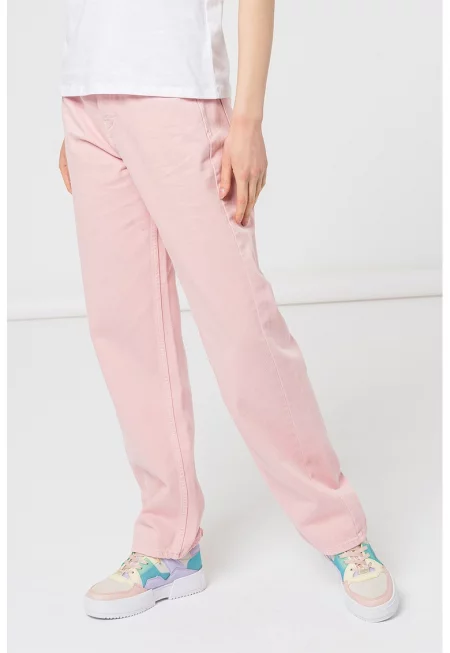 Дънки Barrel с висока талия - Розово