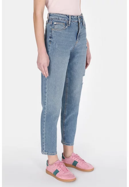 Дънки стил Mom Fit с висока талия