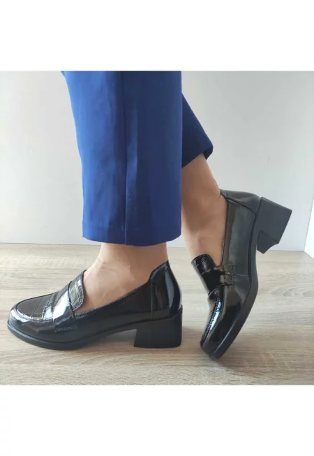Ежедневни дамски обувки  450024 01-L Black Croco Lacquer - Черно