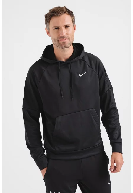 Фитнес худи Therma с ръкави реглан - Черен