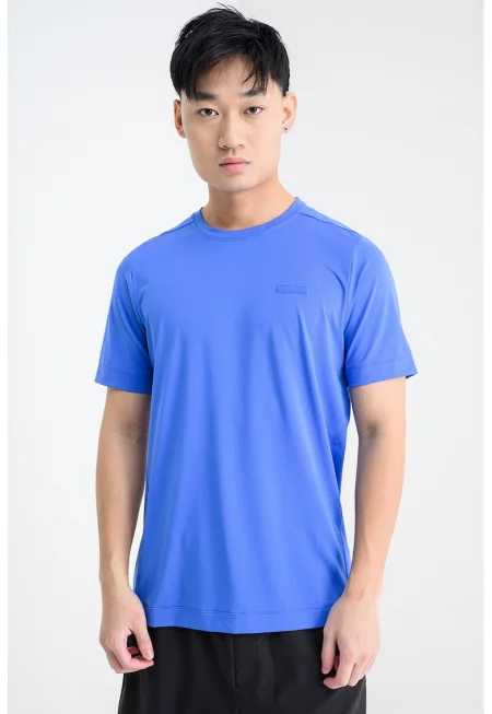 Фитнес тениска с лого - Светлосин