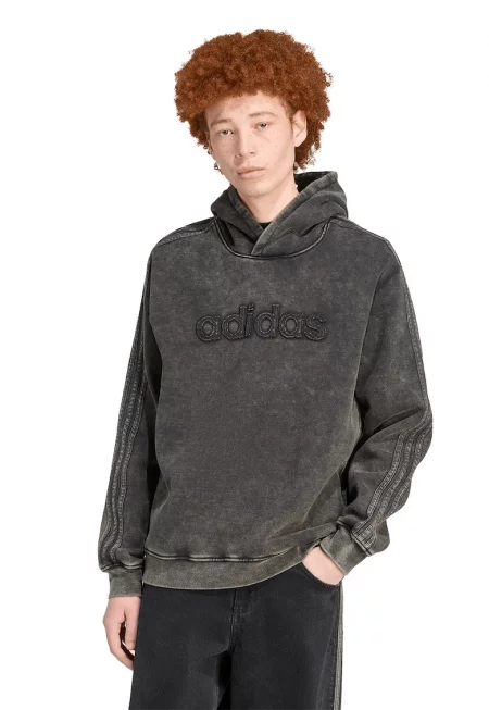 Худи със захабен ефект - Tъмносив