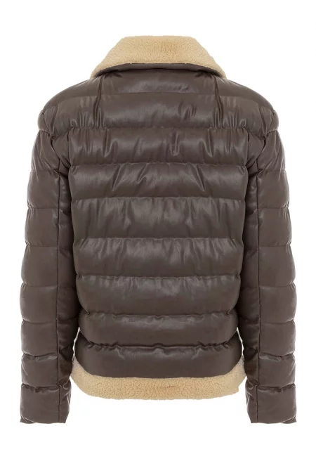 Капитонирано зимно яке с пухени детайли