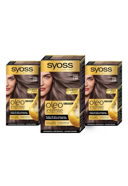 Комплект: 3 x Перманентни бои за коса без амоняк  Color Oleo Intense - 7-58 Cool beige blond - 115 мл
