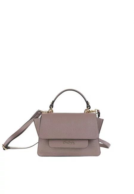 Кожена чанта през рамо Elora Nova - Сиво-кафяв