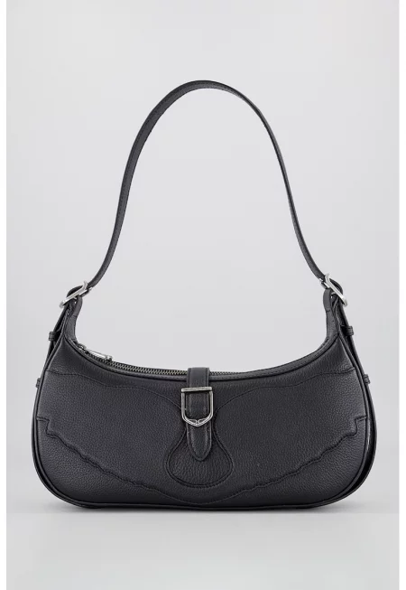 Кожена чанта за рамо с регулируема презрамка