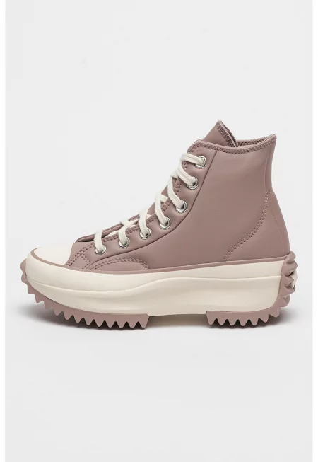 Кожени кецове Run Star Hike с равна платформа - Бледовиолетов