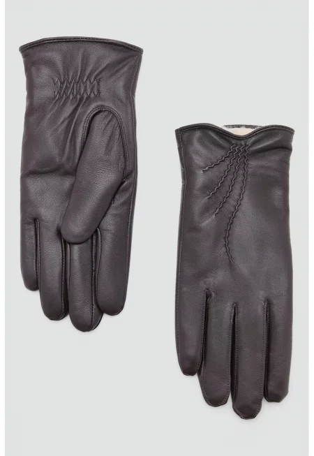 Кожени ръкавици с вата от еко пух