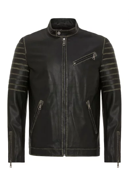 Кожено яке с цепки с цип