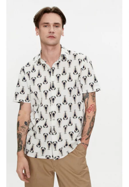 Мъжка риза -  303667405 - Памук - Бежов