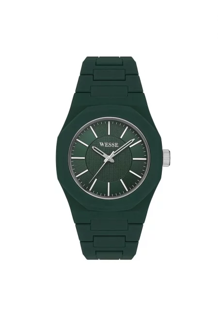 Мъжки часовник  41мм - кварцов механизъм - пластмасова каишка - Green
