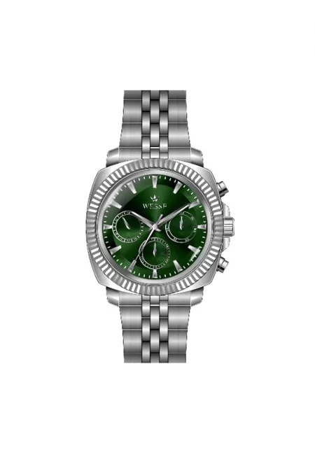Мъжки часовник -  WWG210002 - 42мм - метална каишка - зелен циферблат - водоустойчив 5 ATM