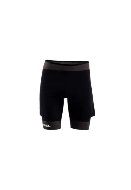 Мъжки къси панталони 2 в 1  Samba черно-тъмно сиво