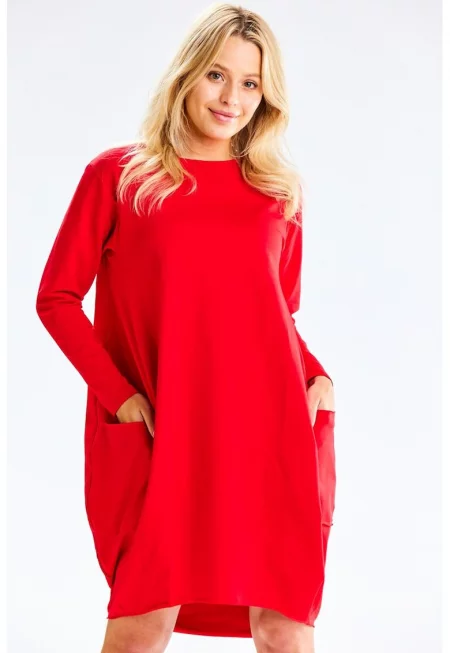 Миди рокля с дълги ръкави