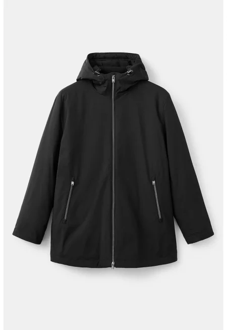 Непромокаемо яке с качулка - Черен