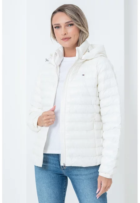 Непромокаемо зимно яке с цип - Бял