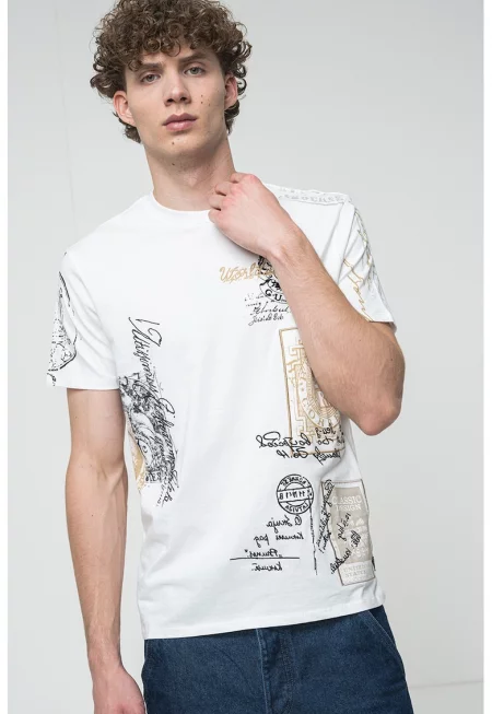 Памучна тениска с принт