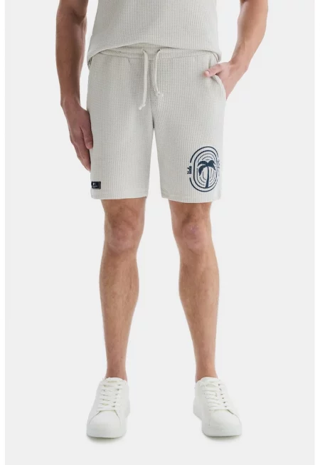 Памучни шорти Sierge - Мръснобял