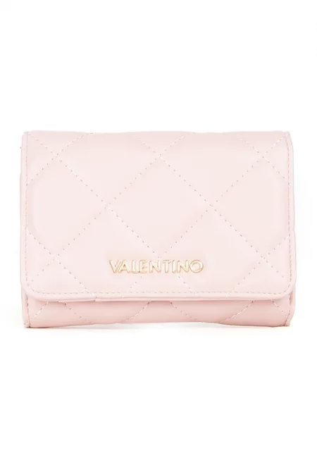 Портфейл с лого и тройно прегъване - Пастелнорозов