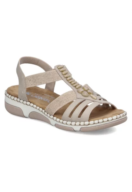 Rieker дамски бежови сандали тип slip-on 66201-62