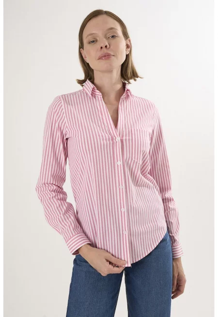 Риза на райе с овален подгъв