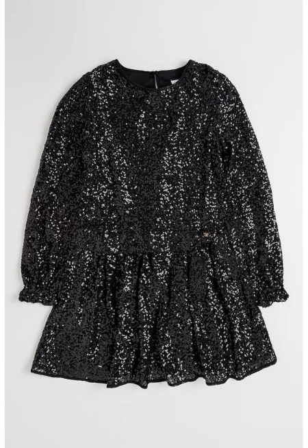 Рокля с пайети - Черен