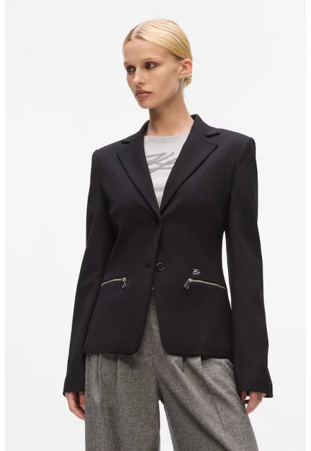 Сако с двойни ревери - Черен