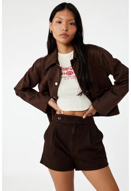 Шакет от еко велур с пришити джобове