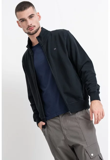 Суитшърт Nedles с цип и ниска яка - Черен