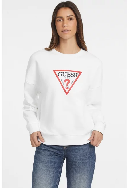 Суитшърт с лого - Бял -