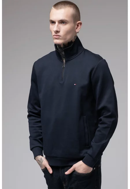 Суитшърт с цип и лого - Ултрамарин синьо