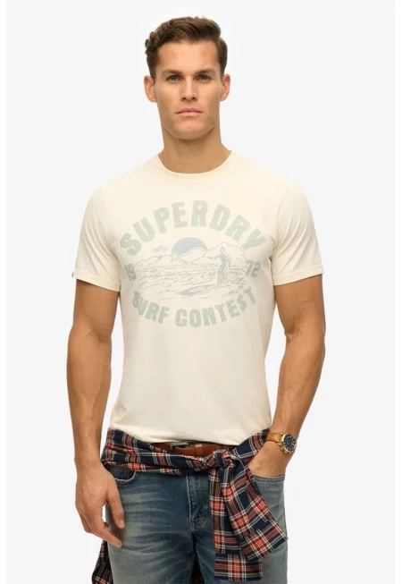 SUPERDRY - Тениска с овално деколте и надпис
